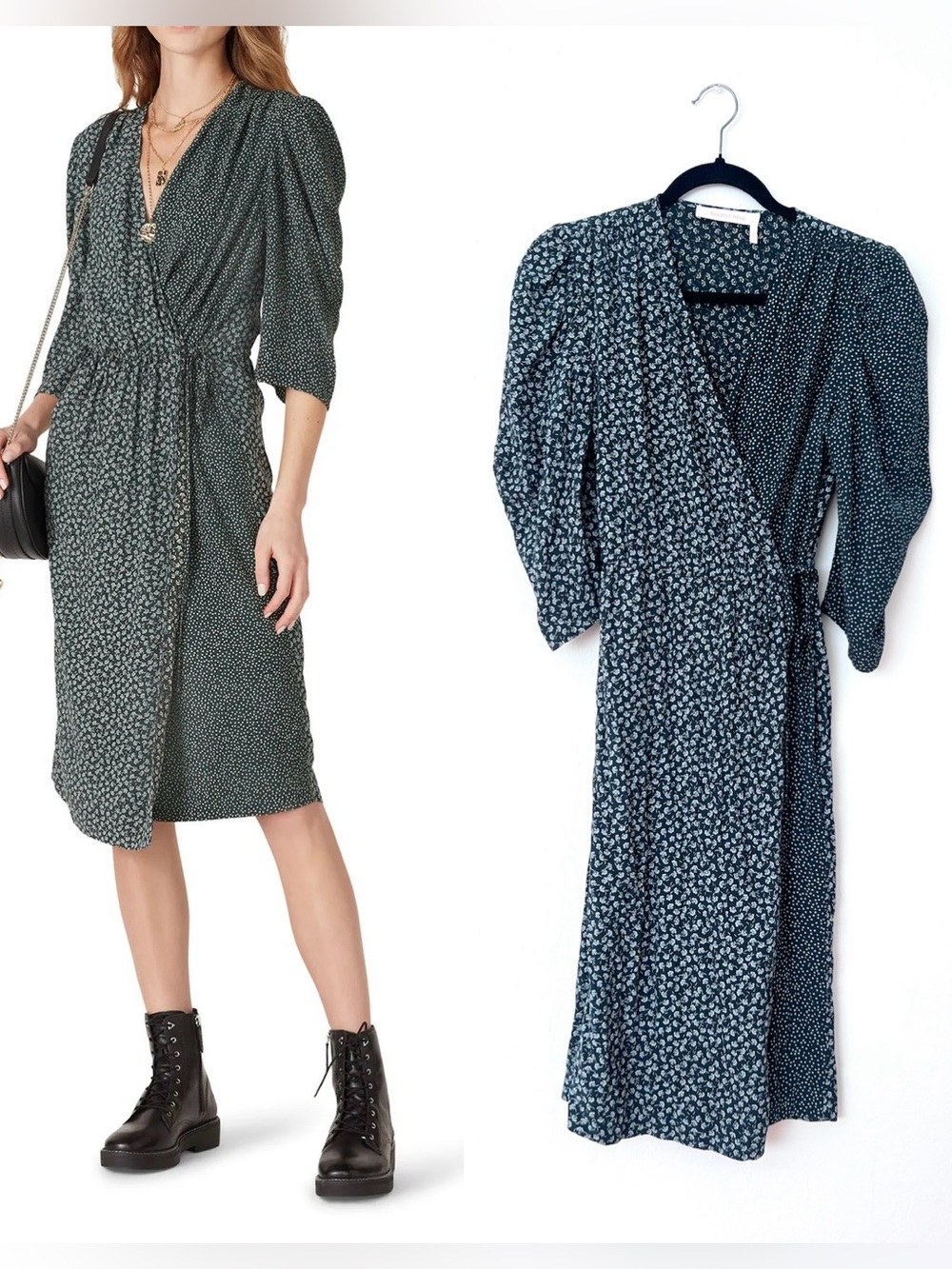 See By Chloe Floral and Polka Dot Wrap Dress